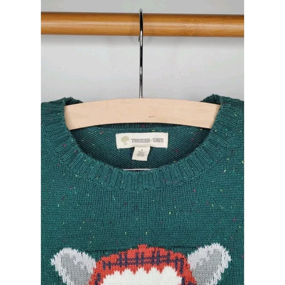 Tucker + Tate Racoon Sweater green sz  6‎